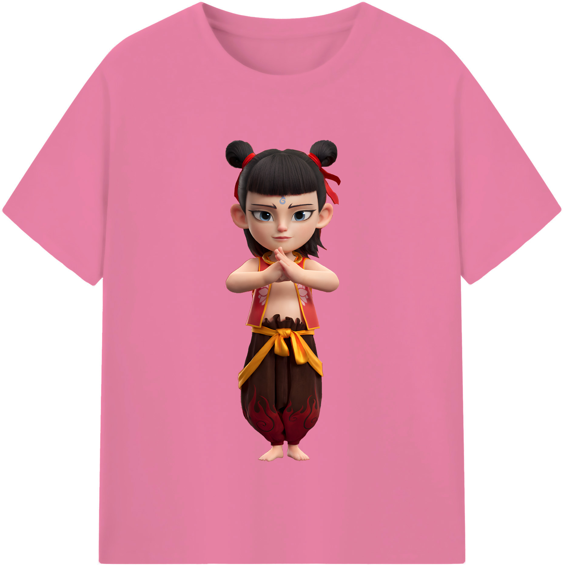 （画像用） Ne Zha 2 ナタ 魔童の大暴れ 綿100％半袖Tシャツ（フロントプリント）